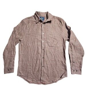 Portuguese Flannel Abstract Pied Poule Shirt Houndstooth Long Sleeve M Cotton